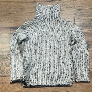 Theory Black and White Cowl Neck Sweater